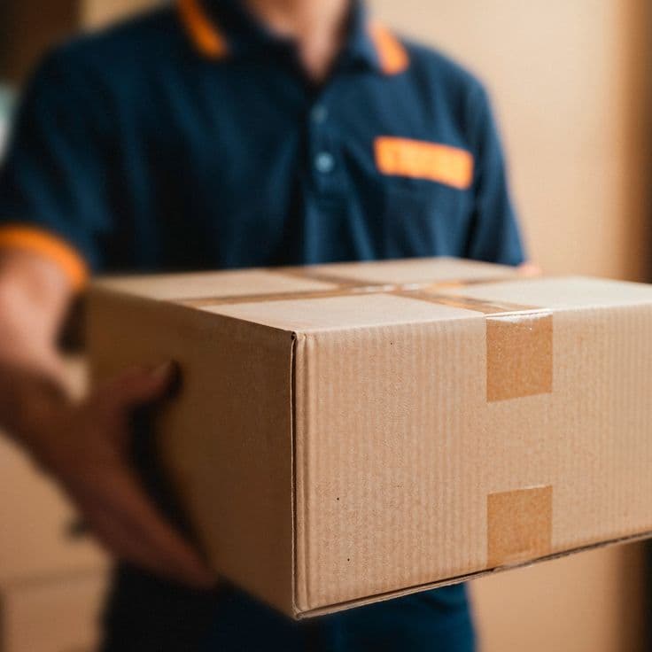 Dashdrop courier holding a delivery package